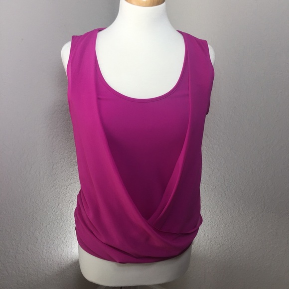 Ann Taylor Fuchsia Sleeveless Blouse Size Small - Picture 2 of 5